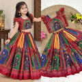 Navratri Designer Chinon Silk Lehenga Choli with Digital Print, Hand Mirror Work & Fancy Latkan Dori