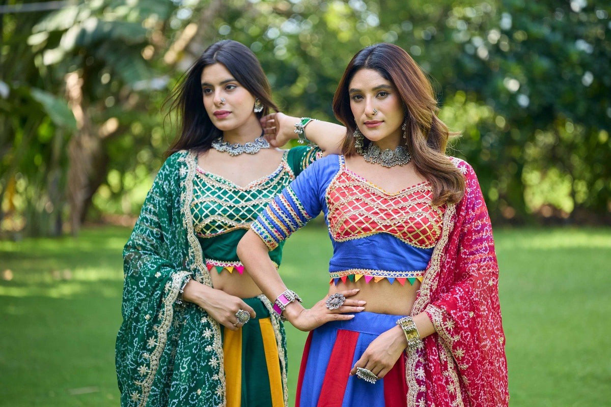 Sitara Pure Cotton Designer Lehenga Choli With 6 Meter Flair & Sequin Coding Work Bandhej Dupatta