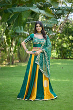 Sitara Pure Cotton Designer Lehenga Choli With 6 Meter Flair & Sequin Coding Work Bandhej Dupatta
