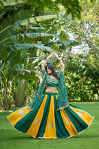 Sitara Pure Cotton Designer Lehenga Choli With 6 Meter Flair & Sequin Coding Work Bandhej Dupatta