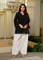 Heavy Roman Silk 5mm Sequin Embroidered Top with Matching Farshi Salwar 2-Piece Party Wear Set