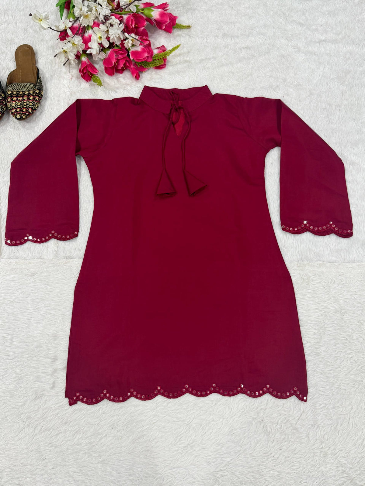 Heavy Roman Silk 5mm Sequin Embroidered Top with Matching Farshi Salwar 2-Piece Party Wear Set