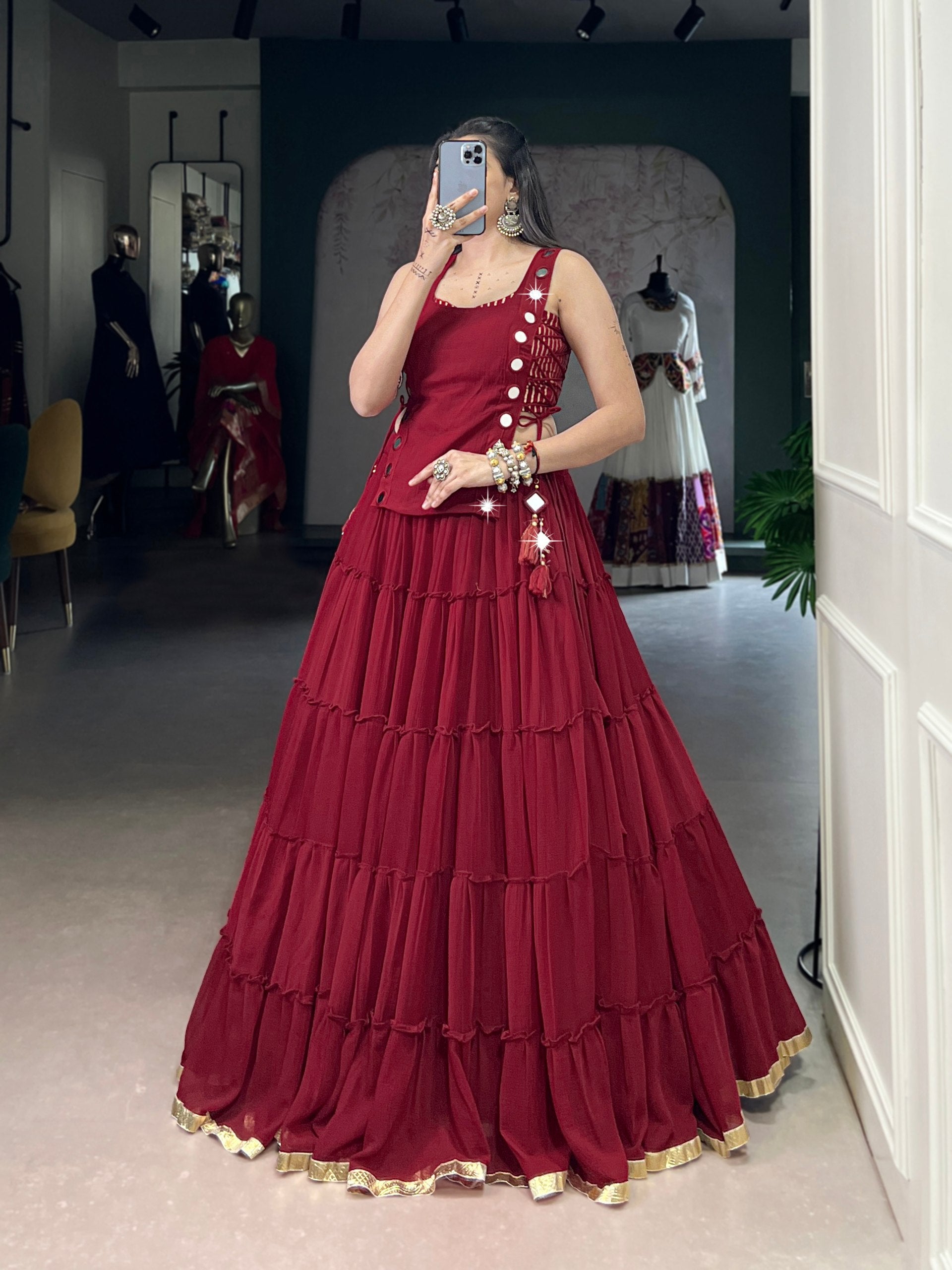 Navyara Feather-Light Navratri Lehenga with Blouse & Koti Set