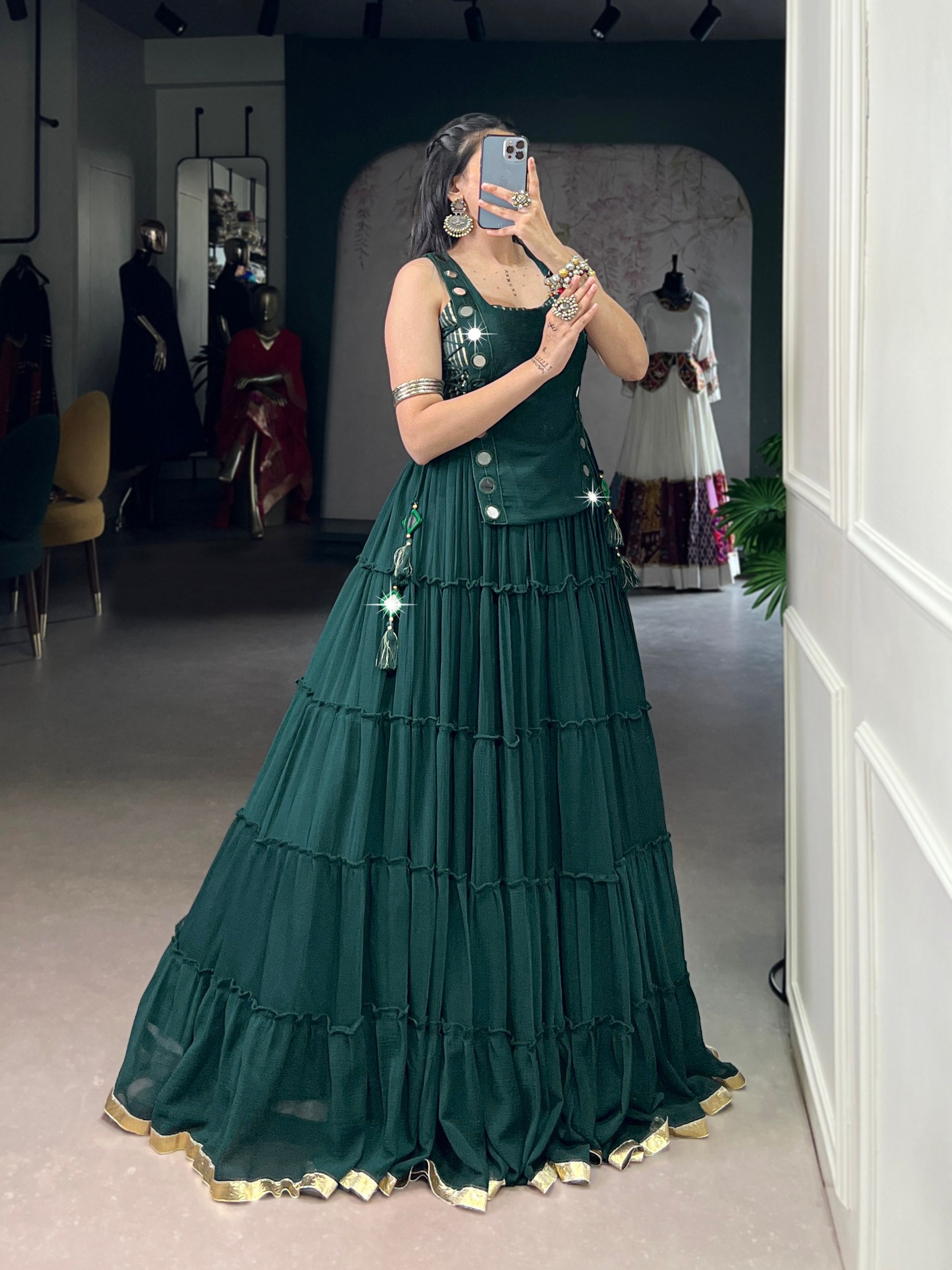 Navyara Feather-Light Navratri Lehenga with Blouse & Koti Set