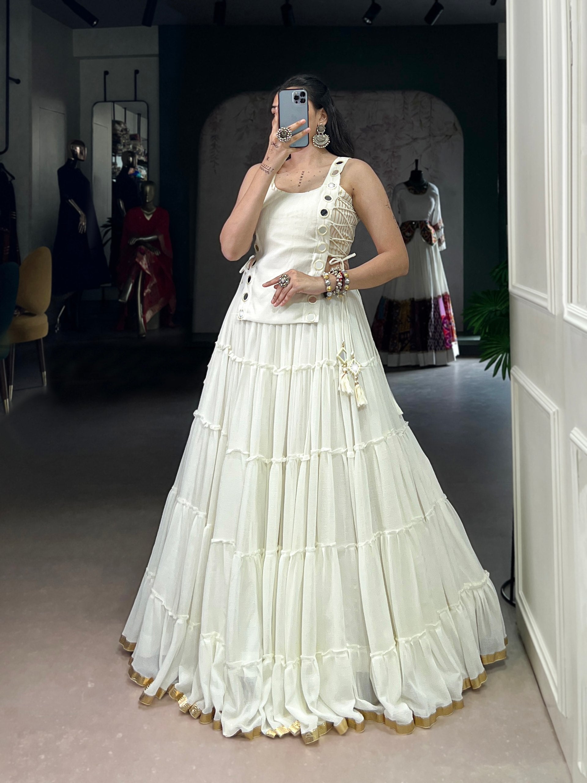 Navyara Feather-Light Navratri Lehenga with Blouse & Koti Set