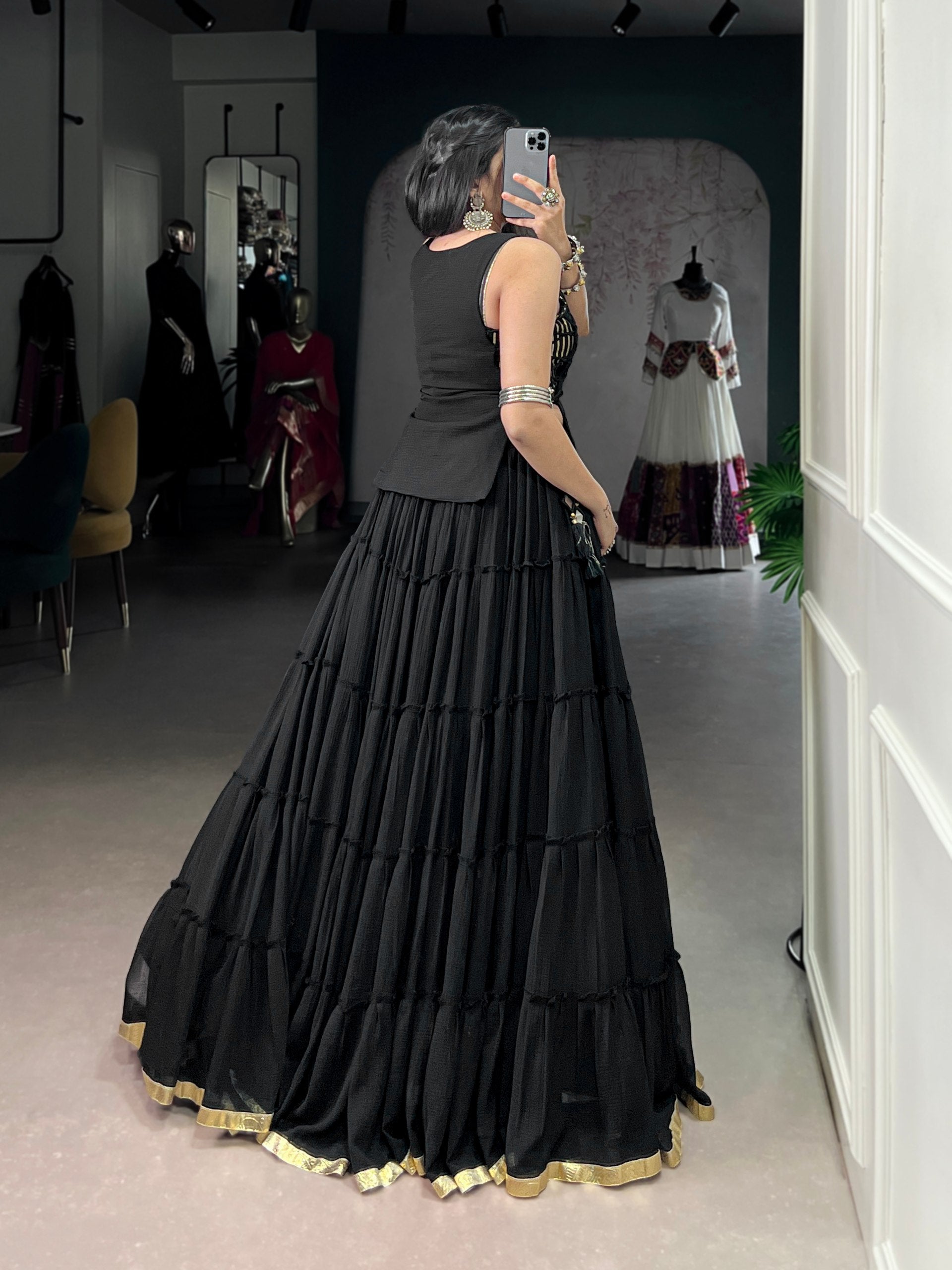 Navyara Feather-Light Navratri Lehenga with Blouse & Koti Set