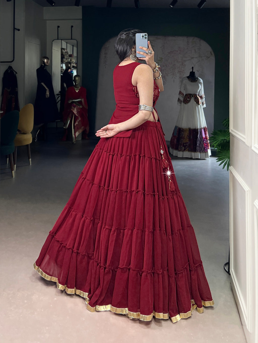 Navyara Feather-Light Navratri Lehenga with Blouse & Koti Set