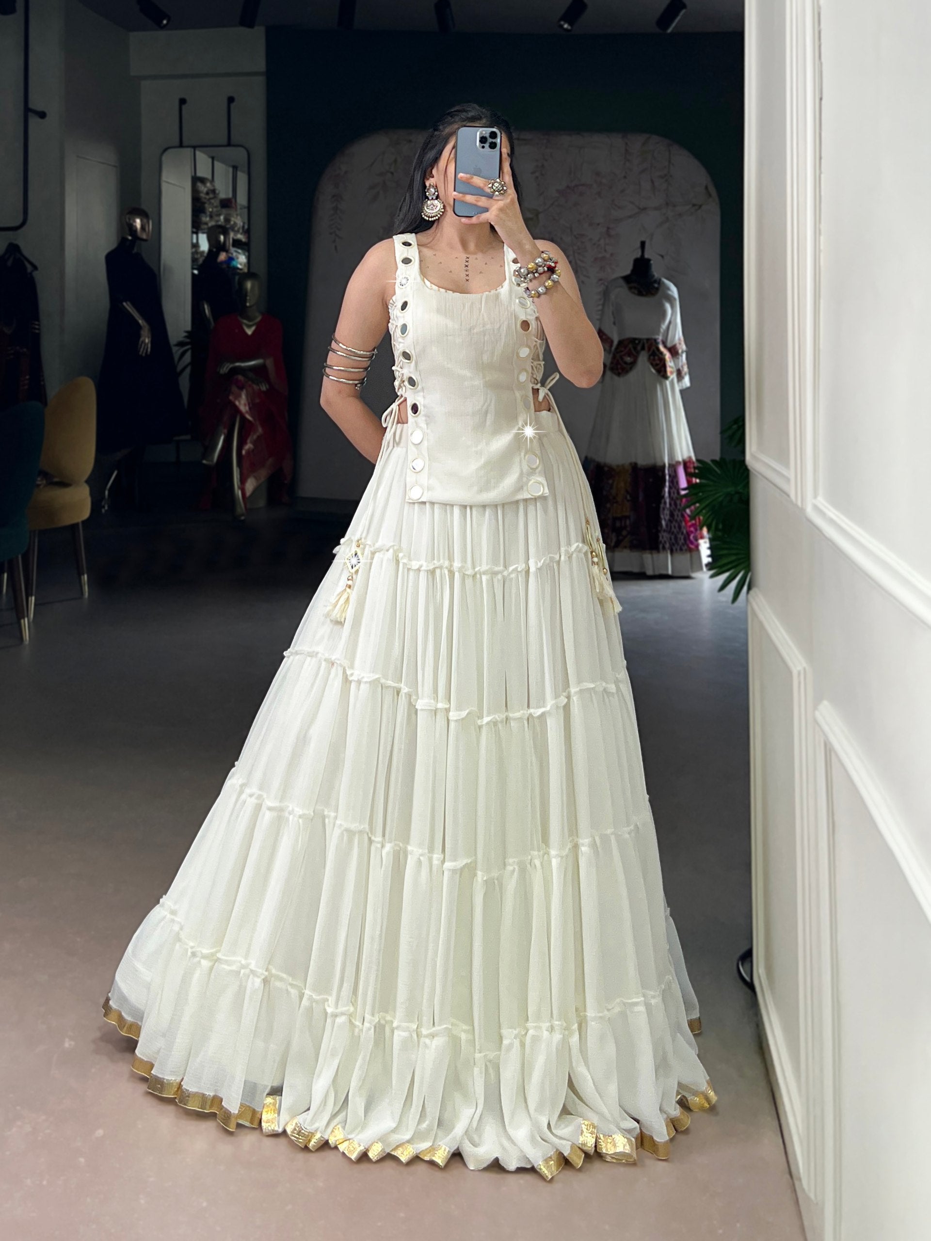 Navyara Feather-Light Navratri Lehenga with Blouse & Koti Set