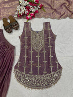Nayantara Elisse Heavy Fendy Silk 5MM Sequence Embroidered Sharara Suit Set with Dupatta