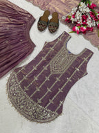 Nayantara Elisse Heavy Fendy Silk 5MM Sequence Embroidered Sharara Suit Set with Dupatta