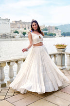 Rajudi Pure Rayon Gamthi Work Navratri Lehenga with Blouse & Jacket Set