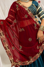 Designer Cotton Printed Lehenga Choli with Real Mirror Lace & Kutchi Gamthi Kodi Work