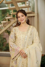 Yashika Vichitra Silk Thread & Sequence Embroidered Kurti with Palazzo & Dupatta Set