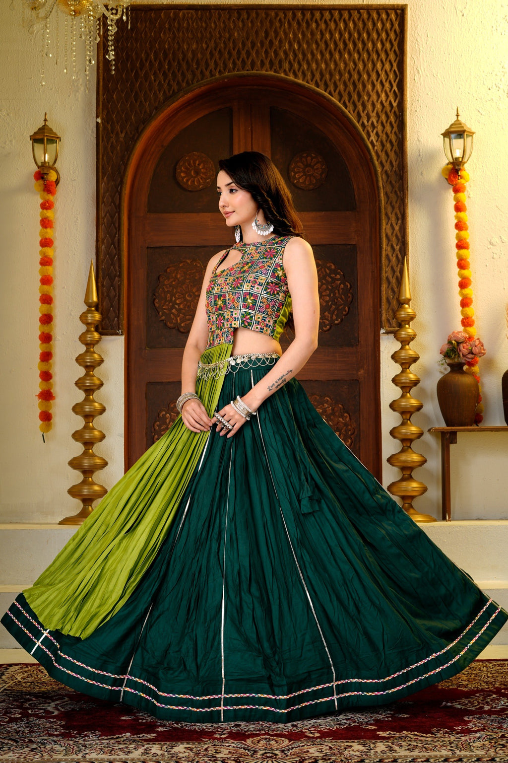 Royal Pure Cotton Designer Lehenga Choli With Heavy Thread & Sequin Work, Fancy Lace Detailing, 6 Meter Flair & Flared Choli
