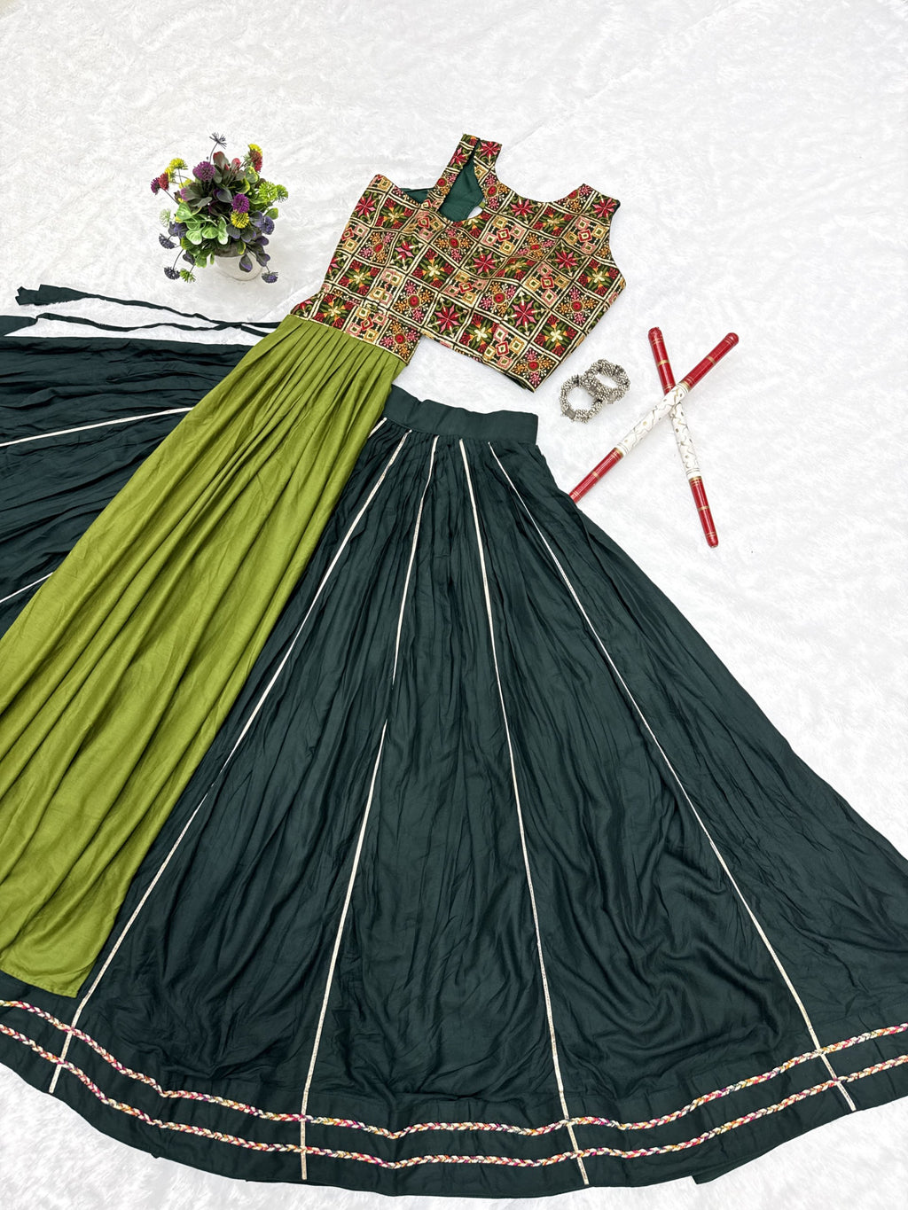Royal Pure Cotton Designer Lehenga Choli With Heavy Thread & Sequin Work, Fancy Lace Detailing, 6 Meter Flair & Flared Choli