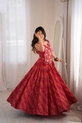 Saanjh Heavy Rayon Digital Printed Lehenga Choli with Embroidered Mirror Work Koti