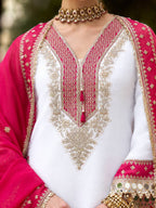 Inaya Heavy Pure Chinnon Luxury Mirror Moti Work Top With Embroidered Sequin Pant & Designer Dupatta