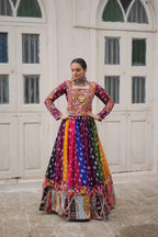 Raas Rangini Designer Georgette Printed Navratri Lehenga Choli with Kutchi Gamthi Embellished Work