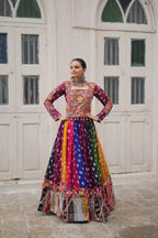 Raas Rangini Designer Georgette Printed Navratri Lehenga Choli with Kutchi Gamthi Embellished Work