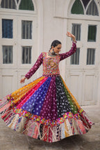 Raas Rangini Designer Georgette Printed Navratri Lehenga Choli with Kutchi Gamthi Embellished Work