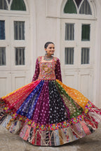 Raas Rangini Designer Georgette Printed Navratri Lehenga Choli with Kutchi Gamthi Embellished Work