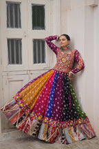 Raas Rangini Designer Georgette Printed Navratri Lehenga Choli with Kutchi Gamthi Embellished Work