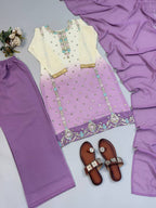 Aaralina Heavy Faux Georgette Sequins Embroidered Palazzo Suit with Dupatta