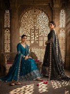 Vaanika Fendy Satin Silk Sequins Embroidered Gown with Pant & Dupatta
