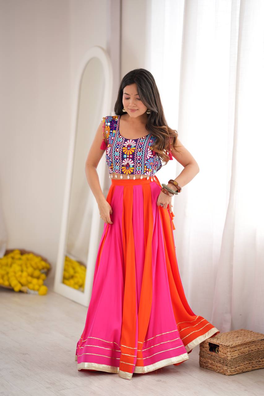 Meher Gota Patti Heavy Rayon Embroidered Lehenga Choli