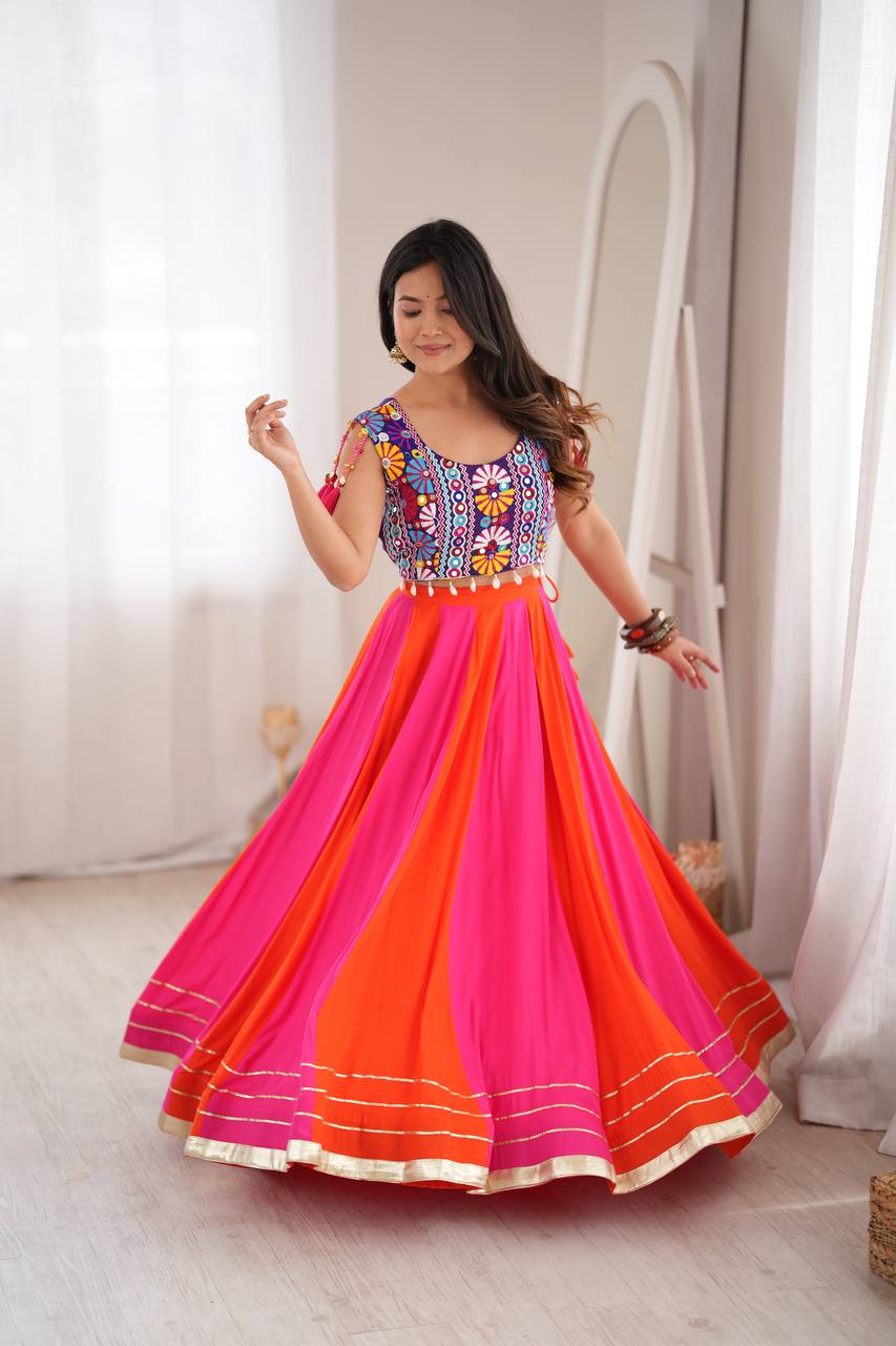 Meher Gota Patti Heavy Rayon Embroidered Lehenga Choli