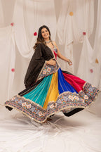 Navaratri 2026 Pure Rayon Lehenga Choli Set, Patola Print & Real Mirror Work, Embroidered Garba Outfit, Ready to Wear Festive Dress