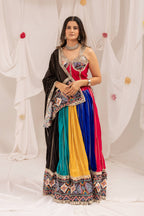 Navaratri 2026 Pure Rayon Lehenga Choli Set, Patola Print & Real Mirror Work, Embroidered Garba Outfit, Ready to Wear Festive Dress