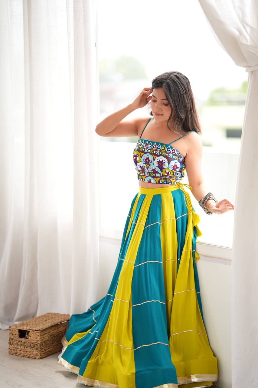 Noor Gota Patti Heavy Rayon Embroidered Lehenga Choli