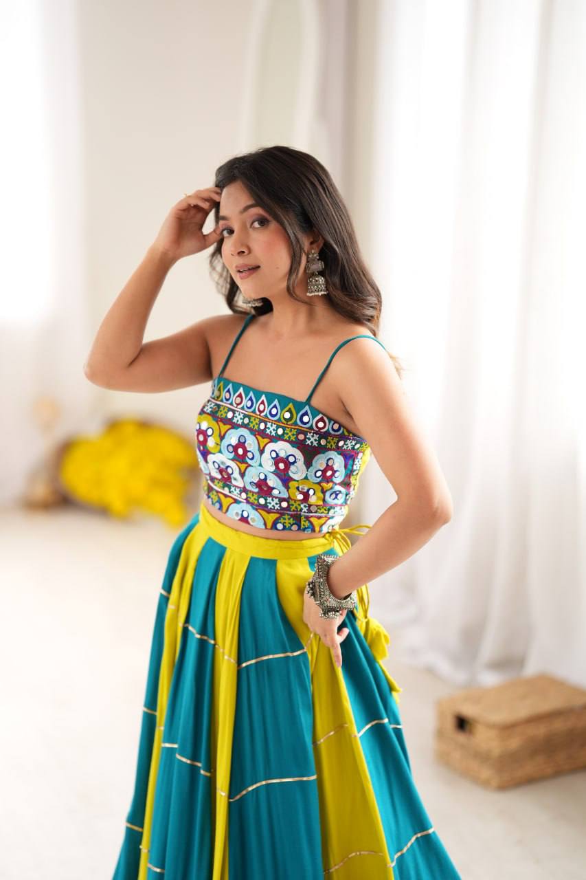 Noor Gota Patti Heavy Rayon Embroidered Lehenga Choli