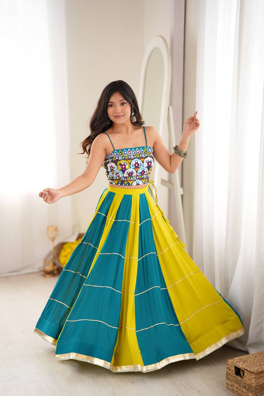 Noor Gota Patti Heavy Rayon Embroidered Lehenga Choli