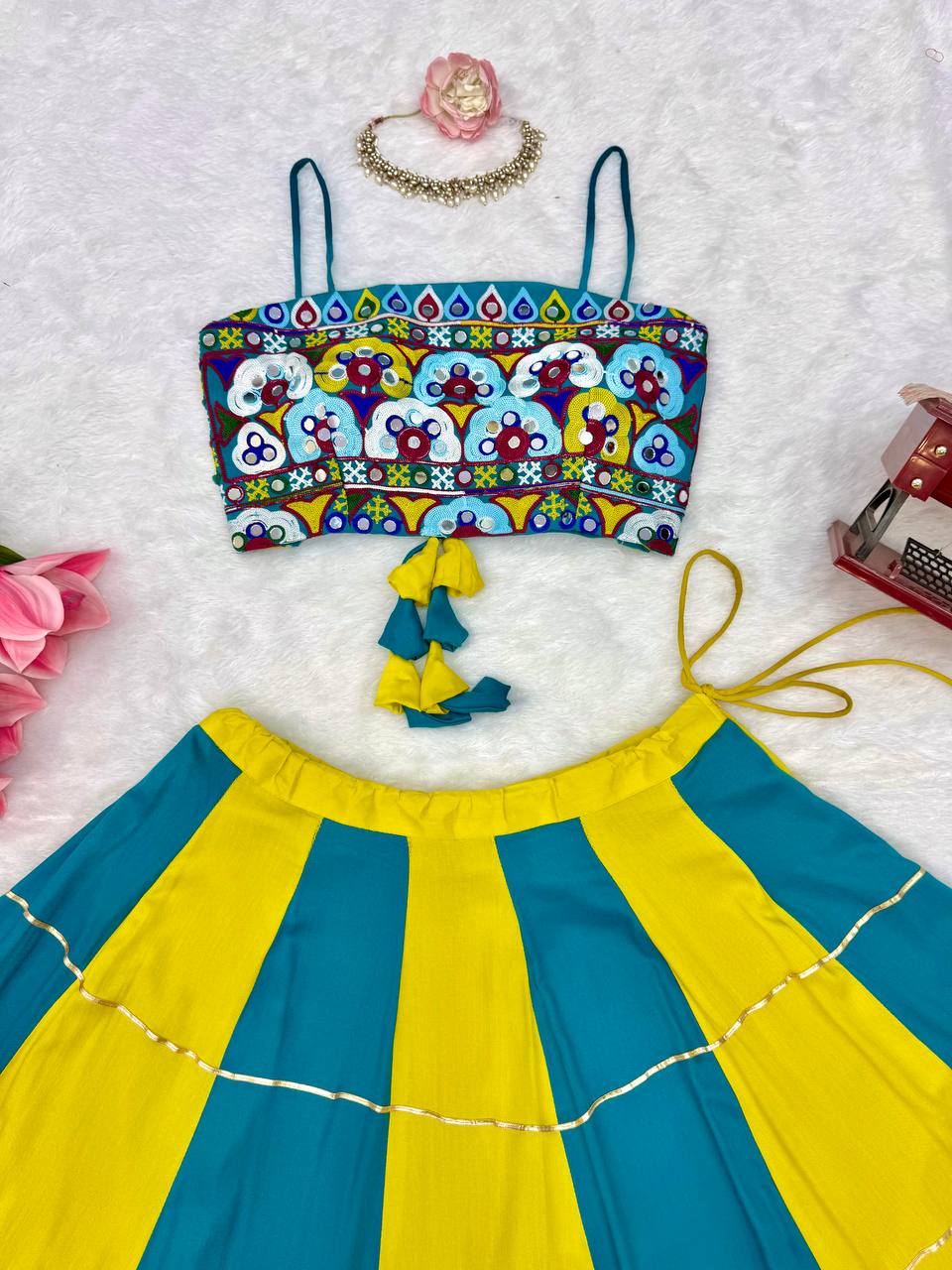 Noor Gota Patti Heavy Rayon Embroidered Lehenga Choli