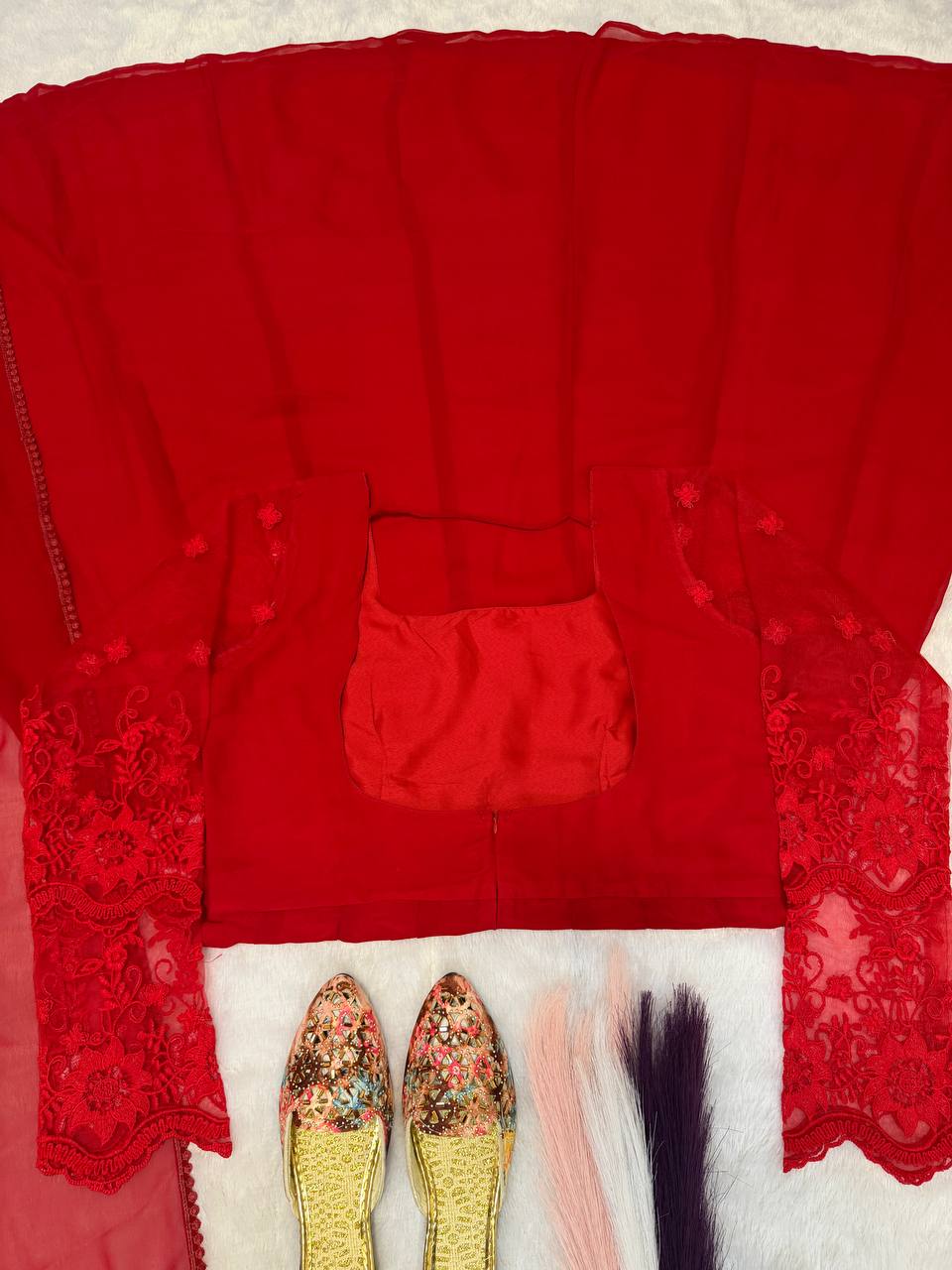 Roshni Georgette Embroidered Anarkali Suit with Pant & Dupatta
