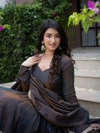 Zariya Wine Vichitra Silk Embroidered Anarkali Suit