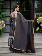 Zariya Wine Vichitra Silk Embroidered Anarkali Suit