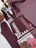 Aafreen Satin Rayon Embroidered Oversized Kaftan Set