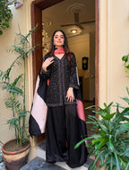 Sitara French Crepe Sequin Embroidered Kurti Palazzo Set