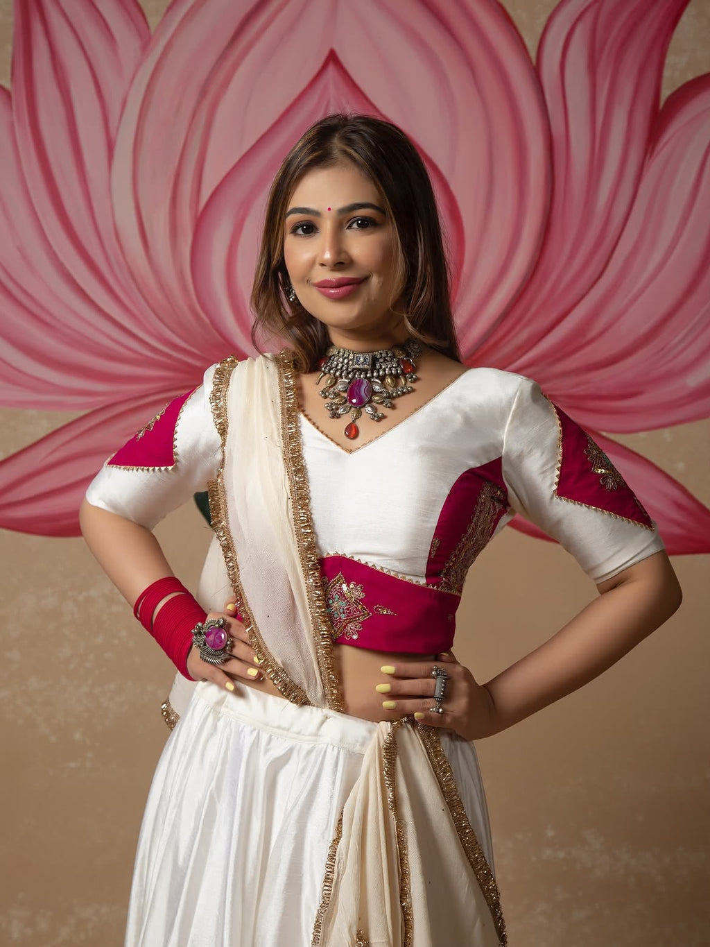 Noorani Chinon Designer Lehenga Choli with Heavy Embroidery, Fancy Lace Work, 6 Meter Flair & Dupatta