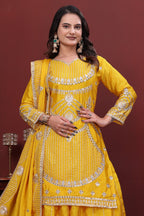 Nyra Chinon Sequins Embroidered Sharara Suit with Dupatta