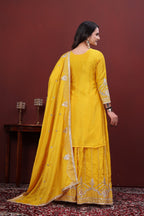 Nyra Chinon Sequins Embroidered Sharara Suit with Dupatta