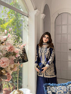 Raashika Rangoli Silk Sequins, Zari & Thread Embroidered Kurti with Palazzo & Dupatta Set