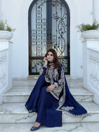 Raashika Rangoli Silk Sequins, Zari & Thread Embroidered Kurti with Palazzo & Dupatta Set
