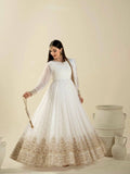 Zehra Pure Faux Georgette Heavy Embroidered 3mm Sequin Work Designer Party Wear Gown Set with Dupatta & Bottom