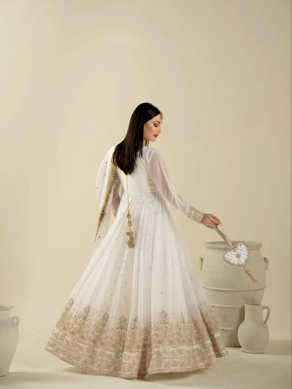 Zehra Pure Faux Georgette Heavy Embroidered 3mm Sequin Work Designer Party Wear Gown Set with Dupatta & Bottom