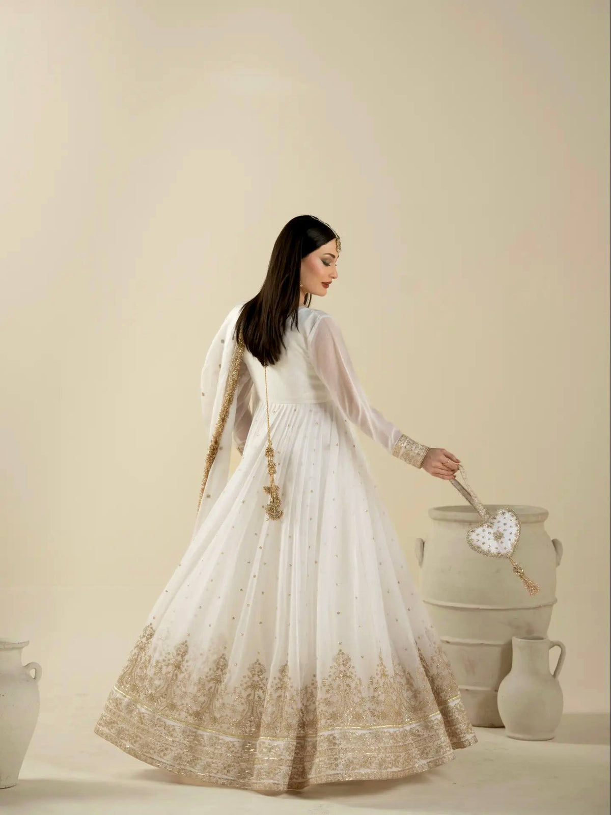 Zehra Pure Faux Georgette Heavy Embroidered 3mm Sequin Work Designer Party Wear Gown Set with Dupatta & Bottom