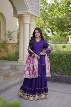 Aarzoo Fendy Silk Sequin Embroidered Gown Set